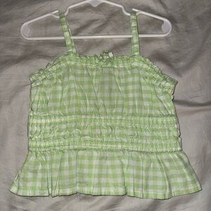 Old Navy | lime green/white gingham tank, size 3T